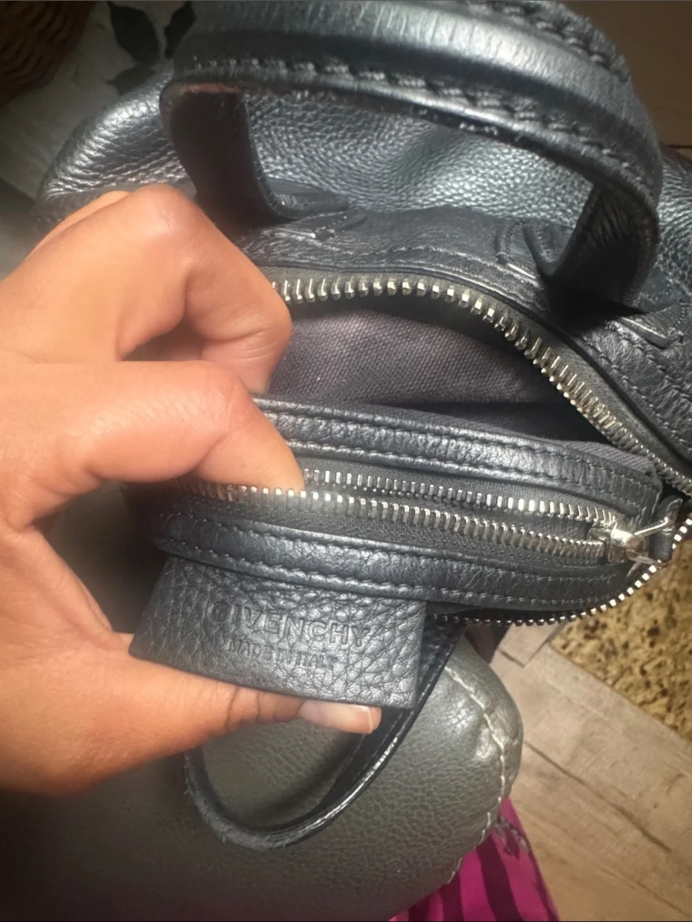 Givenchy Black Pebbled Leather Satchel